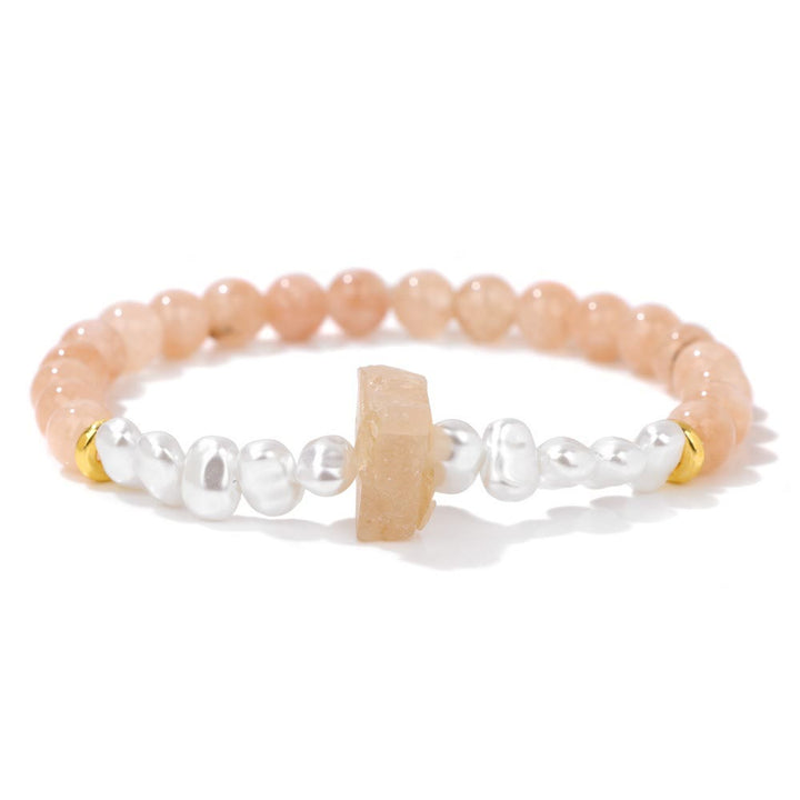 Natural Crystal Beads Bracelet - Eline-Sunstone-The Livary