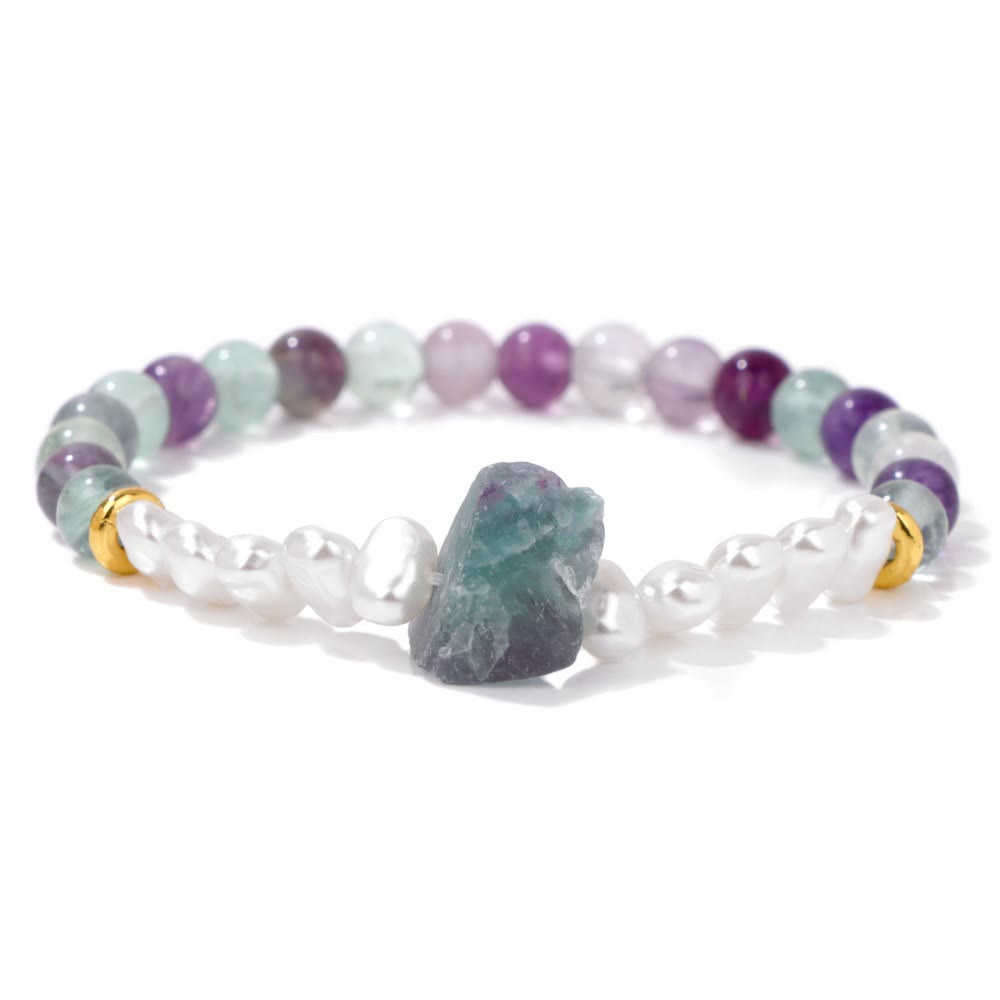 Natural Crystal Beads Bracelet - Eline-Fluoriet-The Livary
