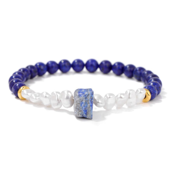 Natural Crystal Beads Bracelet - Eline-Lapis Lazuli-The Livary