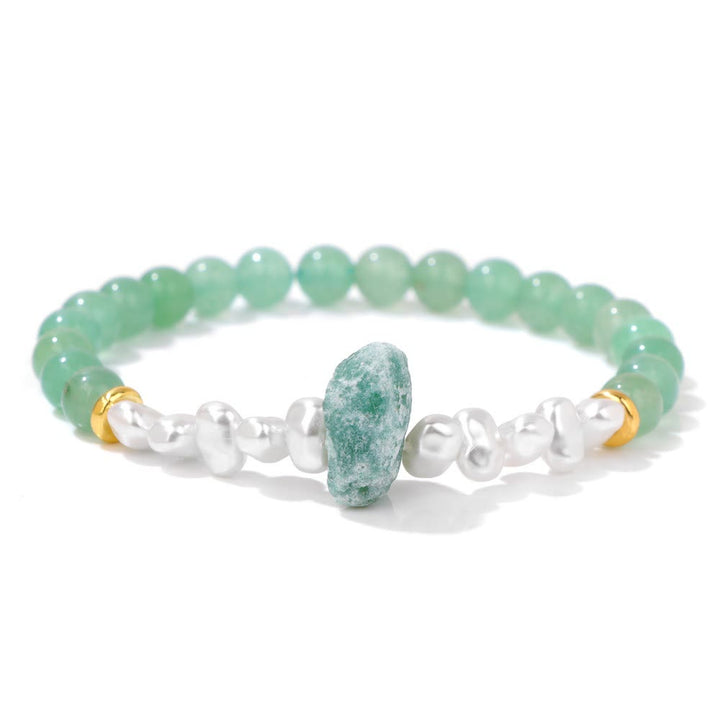 Natural Crystal Beads Bracelet - Eline-Green Aventurine-The Livary