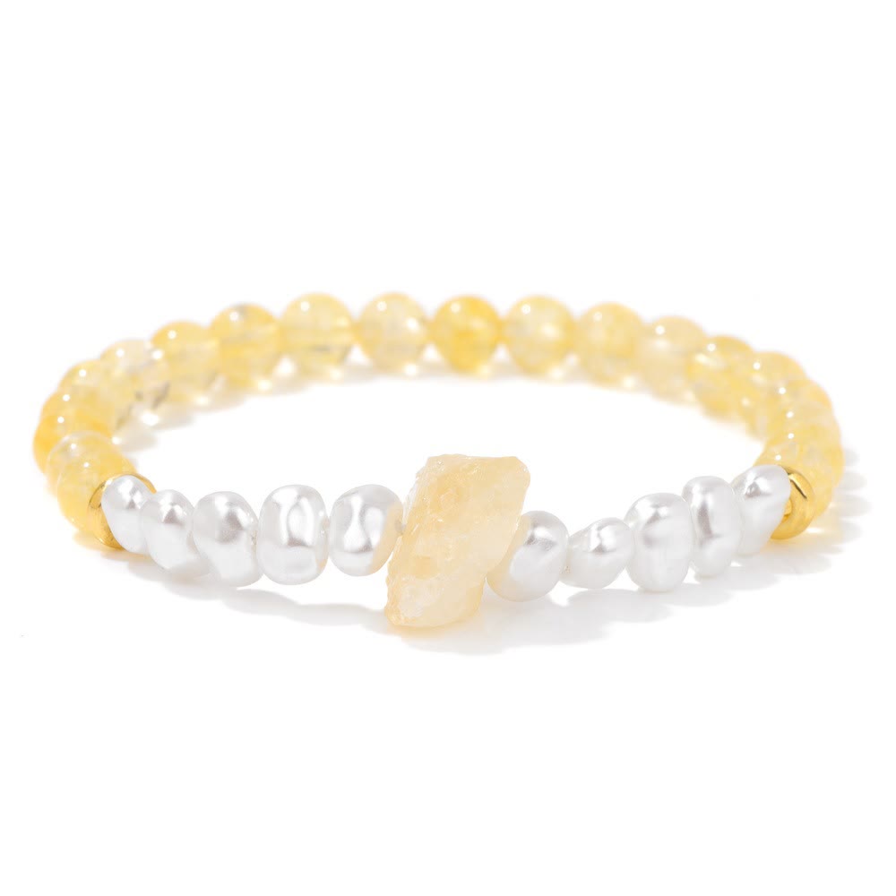 Natural Crystal Beads Bracelet - Eline-Citrine-The Livary