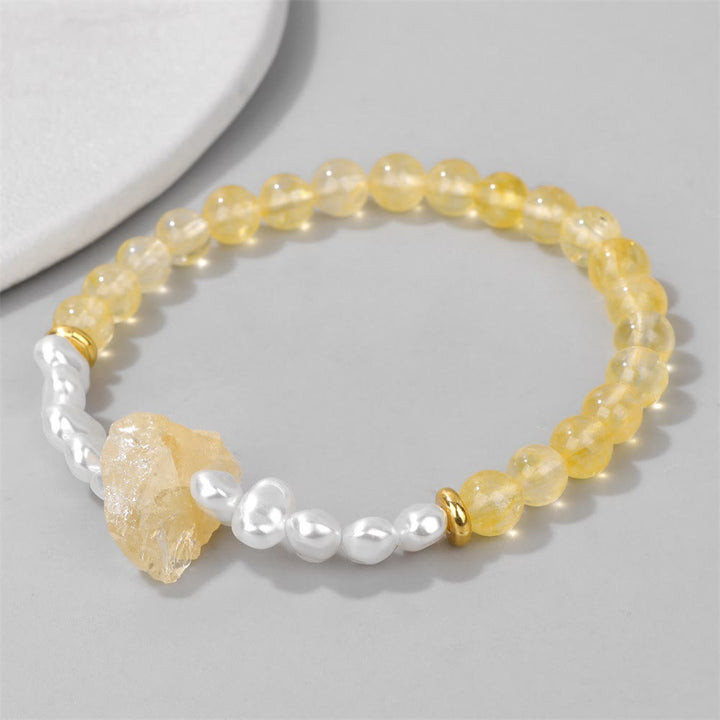 Natural Crystal Beads Bracelet - Eline-Amethyst-The Livary