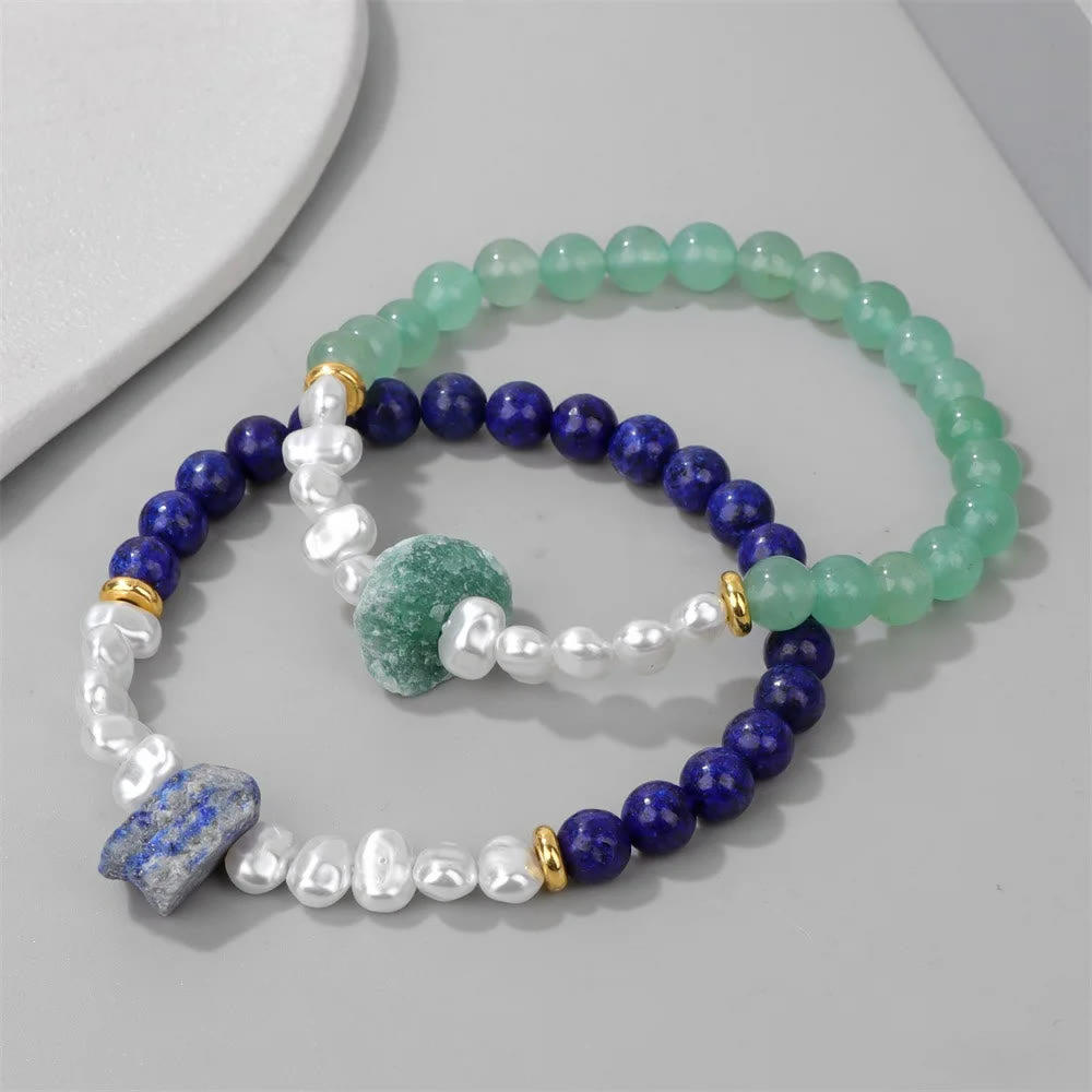 Natural Crystal Beads Bracelet - Eline-Amethyst-The Livary