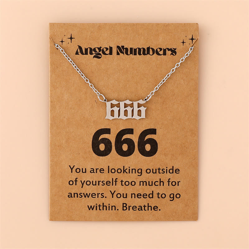 Angel Numbers Stainless Steel Necklace - Celestia-666-Silver-The Livary