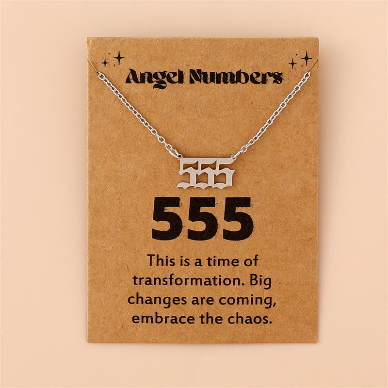 Angel Numbers Stainless Steel Necklace - Celestia-555-Silver-The Livary