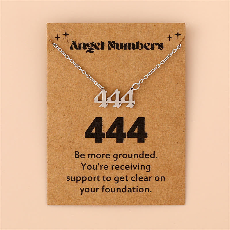 Angel Numbers Stainless Steel Necklace - Celestia-444-Silver-The Livary