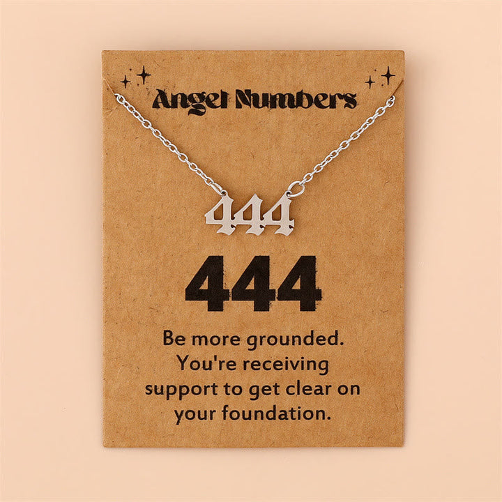 Angel Numbers Stainless Steel Necklace - Celestia-444-Silver-The Livary