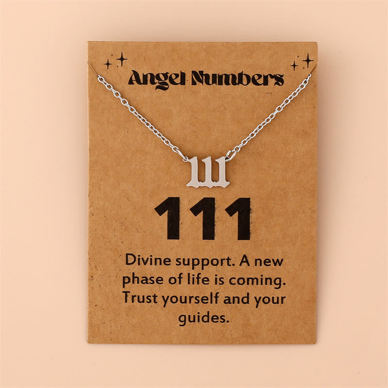 Angel Numbers Stainless Steel Necklace - Celestia-111-Silver-The Livary