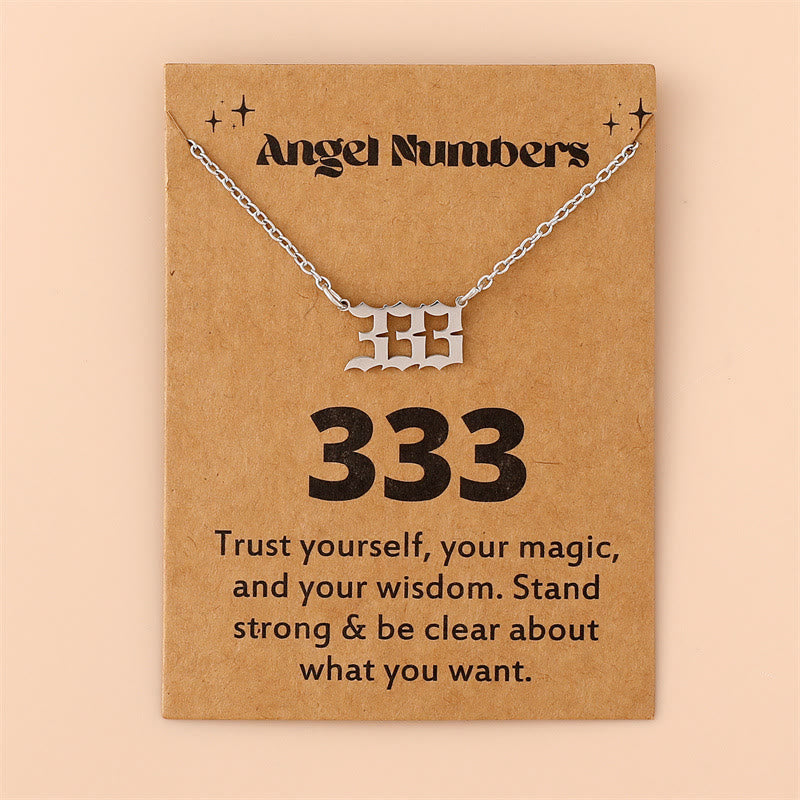 Angel Numbers Stainless Steel Necklace - Celestia-333-Silver-The Livary