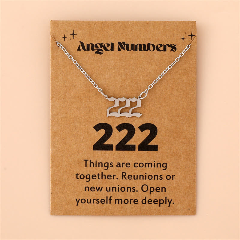 Angel Numbers Stainless Steel Necklace - Celestia-222-Silver-The Livary