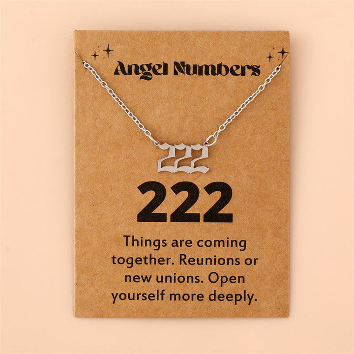 Angel Numbers Stainless Steel Necklace - Celestia-222-Silver-The Livary