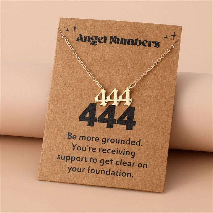 Angel Numbers Stainless Steel Necklace - Celestia-444-Gold-The Livary