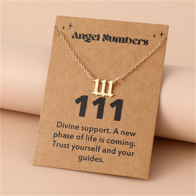 Angel Numbers Stainless Steel Necklace - Celestia-111-Gold-The Livary