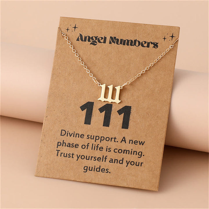 Angel Numbers Stainless Steel Necklace - Celestia-111-Gold-The Livary