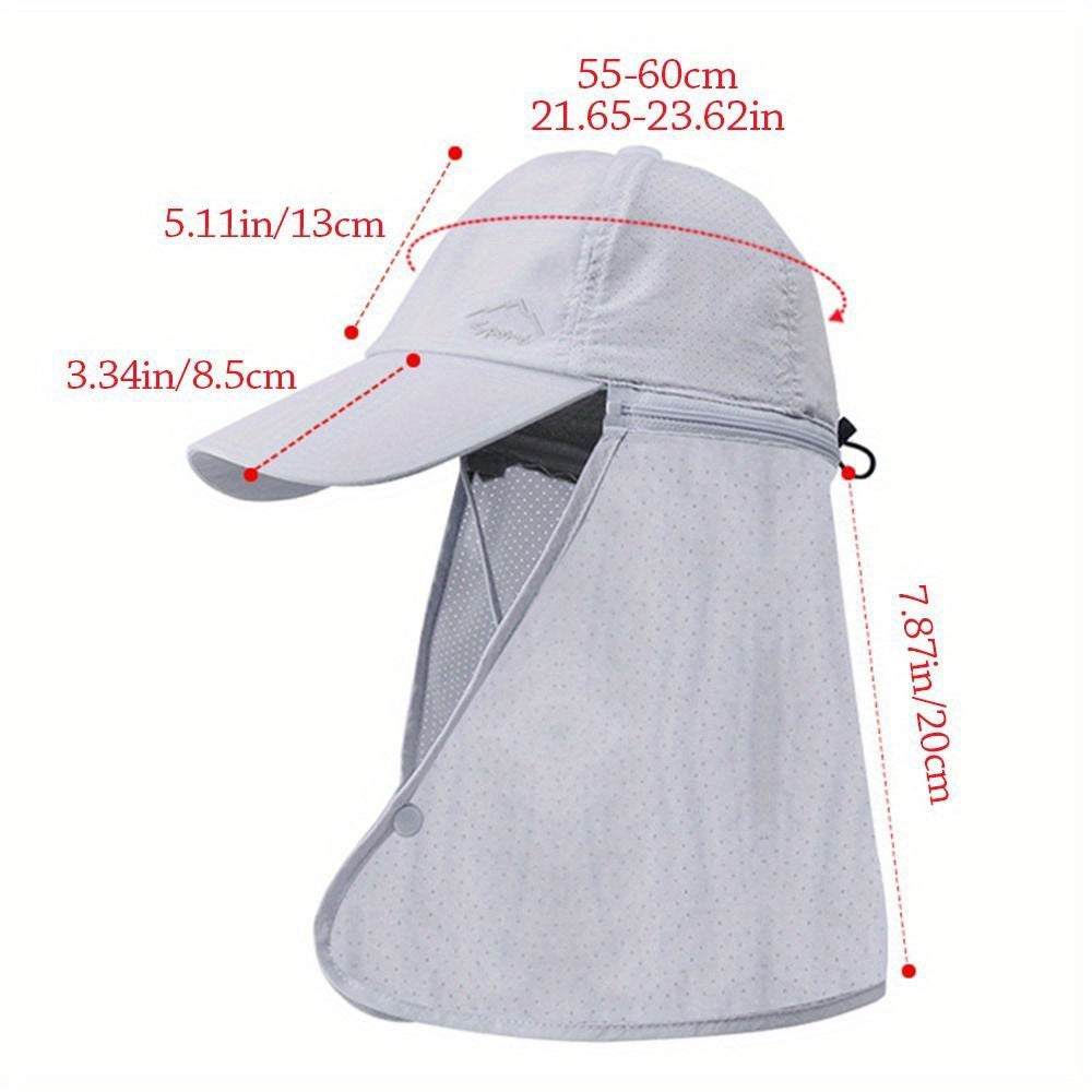 UV protection trucker hat with neck protection for outdoor adventures - SchattenPro-Black-The Livary
