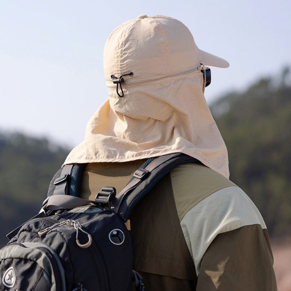 UV protection trucker hat with neck protection for outdoor adventures - SchattenPro-Black-The Livary