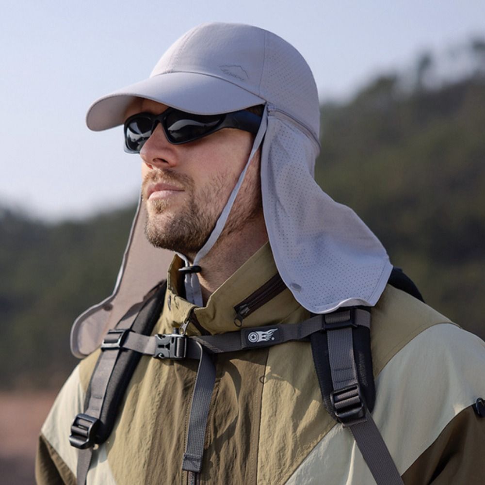 UV protection trucker hat with neck protection for outdoor adventures - SchattenPro-Black-The Livary