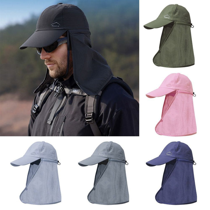 UV protection trucker hat with neck protection for outdoor adventures - SchattenPro-Black-The Livary