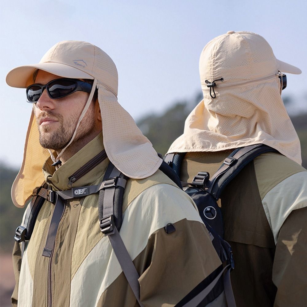 UV protection trucker hat with neck protection for outdoor adventures - SchattenPro-Black-The Livary