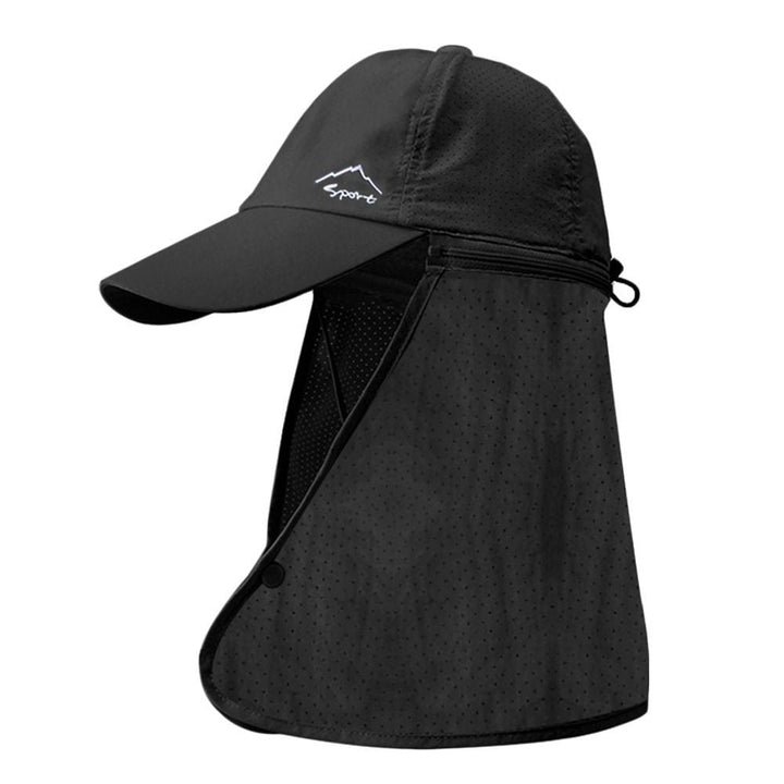 UV protection trucker hat with neck protection for outdoor adventures - SchattenPro-Black-The Livary