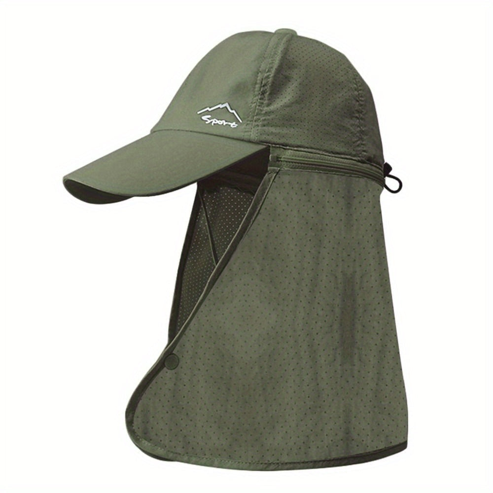 UV protection trucker hat with neck protection for outdoor adventures - SchattenPro-Olive green-The Livary
