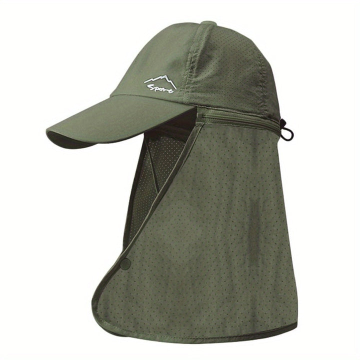 UV protection trucker hat with neck protection for outdoor adventures - SchattenPro-Olive green-The Livary