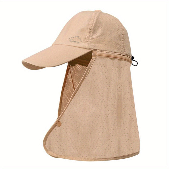 UV protection trucker hat with neck protection for outdoor adventures - SchattenPro-Khaki-The Livary