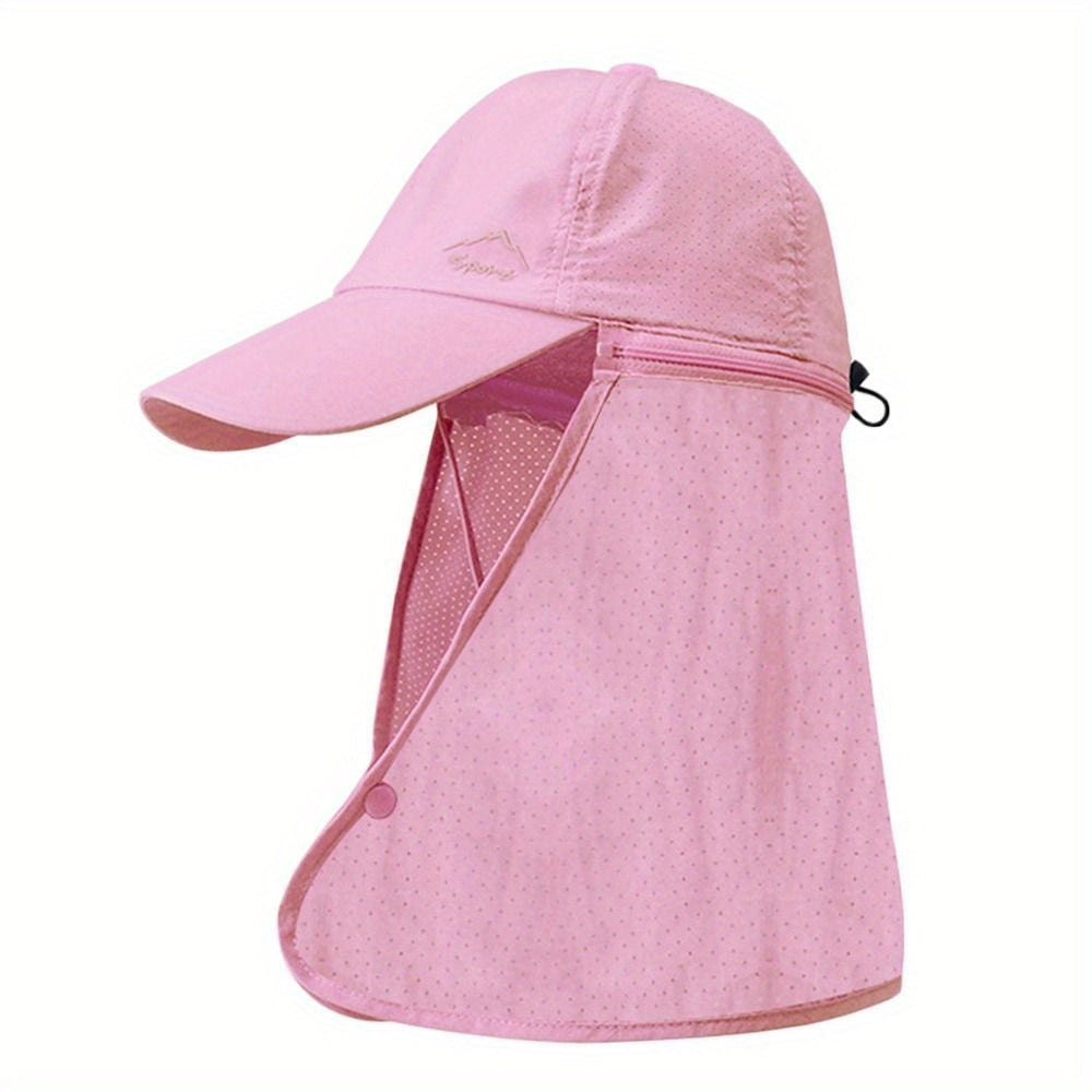 UV protection trucker hat with neck protection for outdoor adventures - SchattenPro-Pink-The Livary
