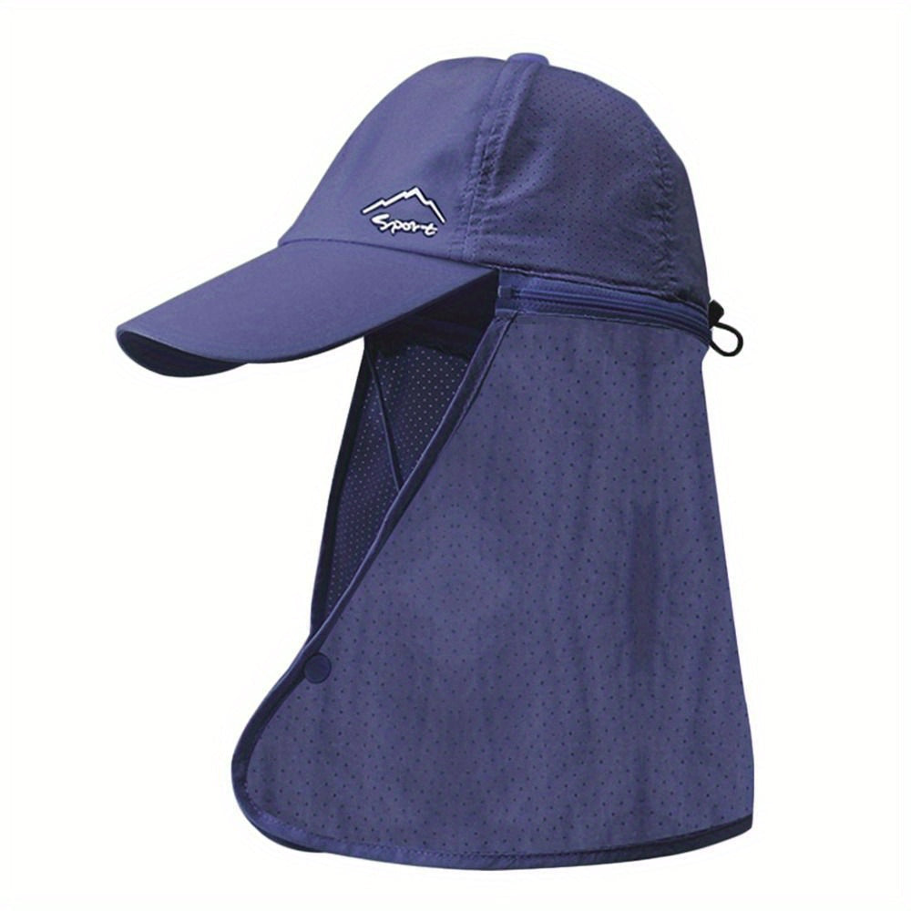UV protection trucker hat with neck protection for outdoor adventures - SchattenPro-Navy blue-The Livary