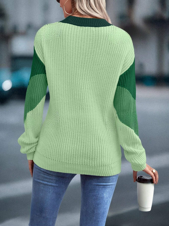 Colourful Crew Neck Sweater - Emmeline-S-The Livary
