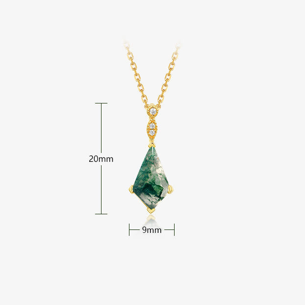 Moss Agate and White Zircon Jewellery Set - Lana-Necklace-The Livary