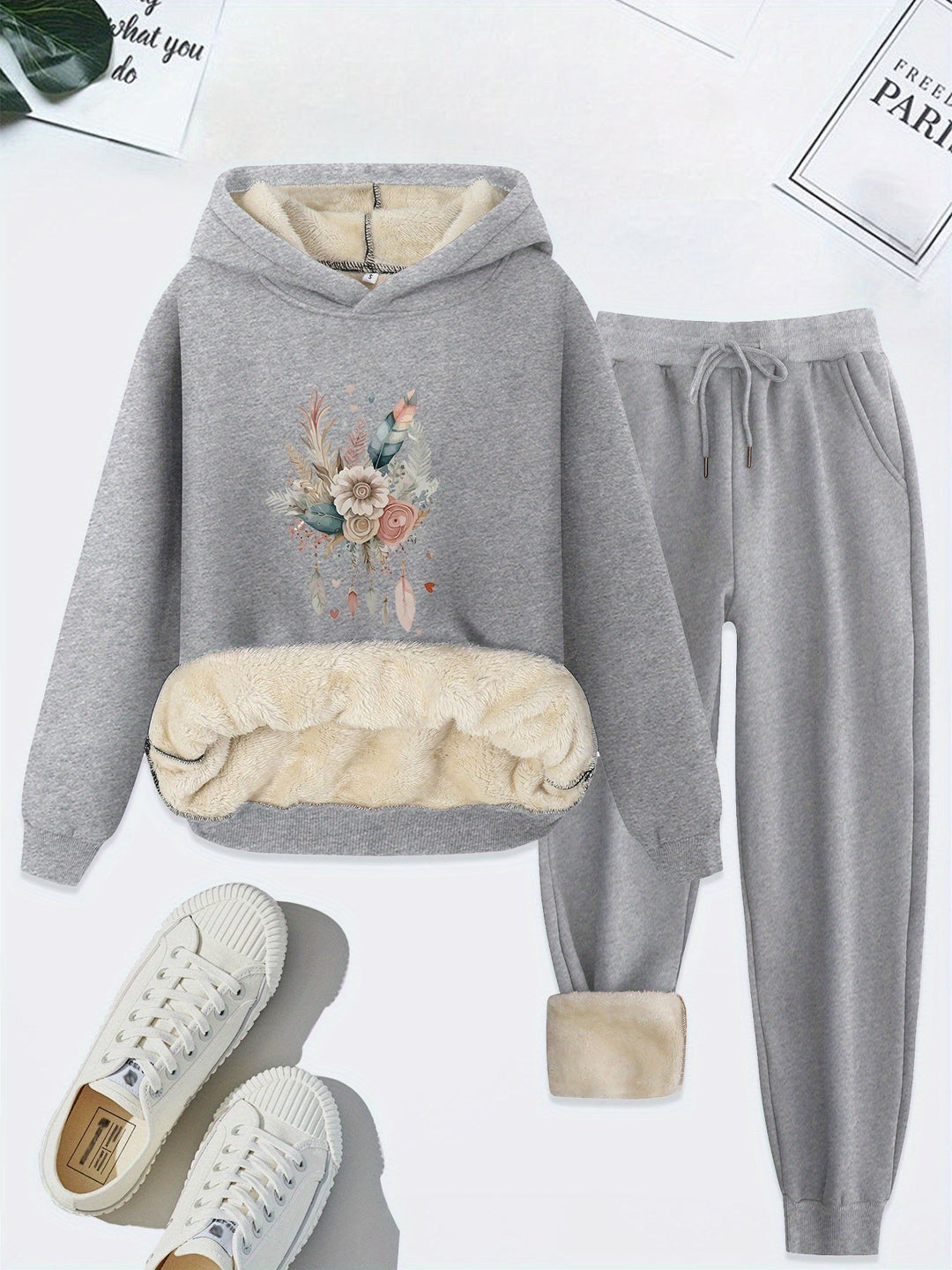 Comfortable Two-Piece Clothing Set for Women - Livia-Light grey-S-The Livary
