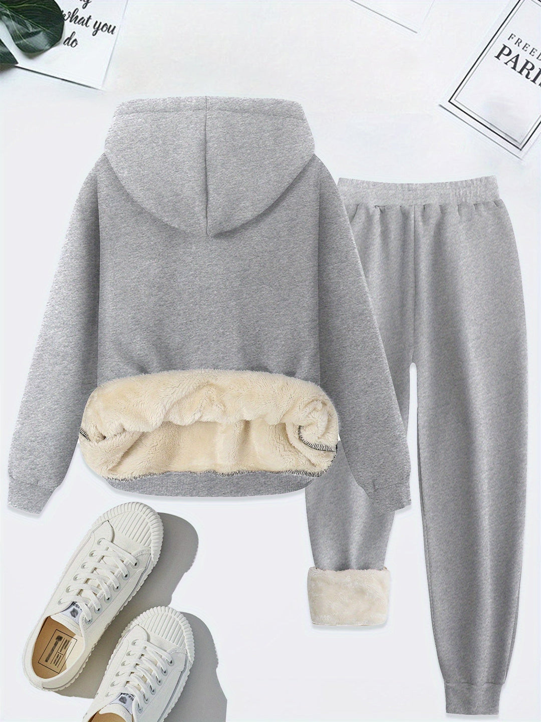 Comfortable Two-Piece Clothing Set for Women - Livia-Light grey-S-The Livary