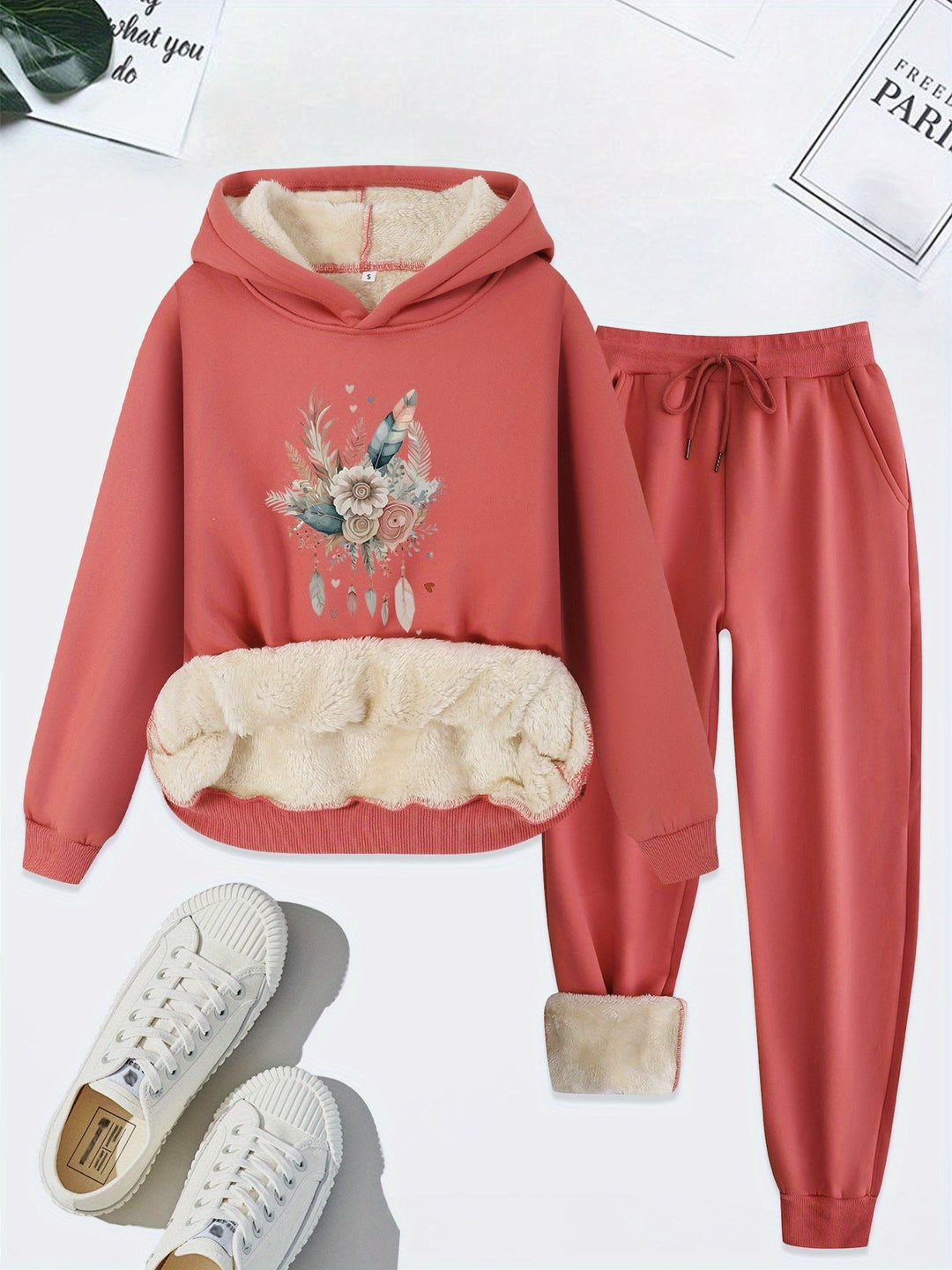 Comfortable Two-Piece Clothing Set for Women - Livia-Pink-S-The Livary