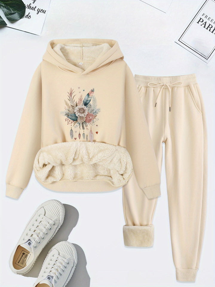 Comfortable Two-Piece Clothing Set for Women - Livia-Beige-S-The Livary