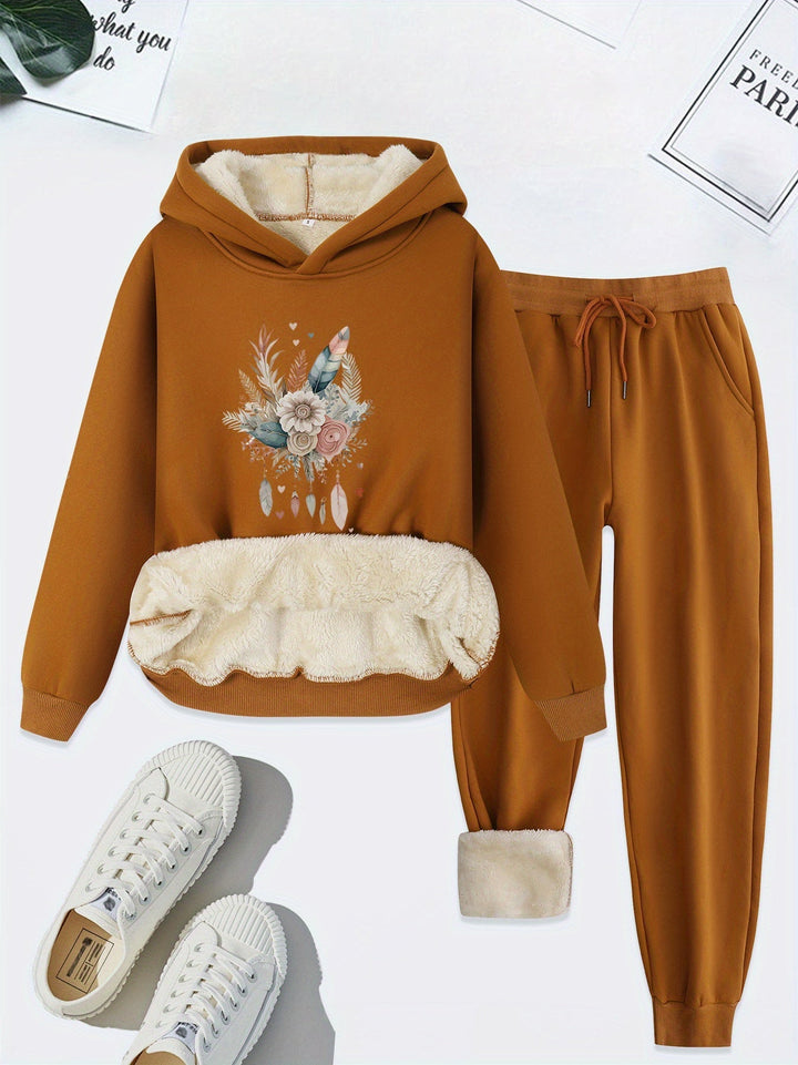 Comfortable Two-Piece Clothing Set for Women - Livia-Brown-S-The Livary