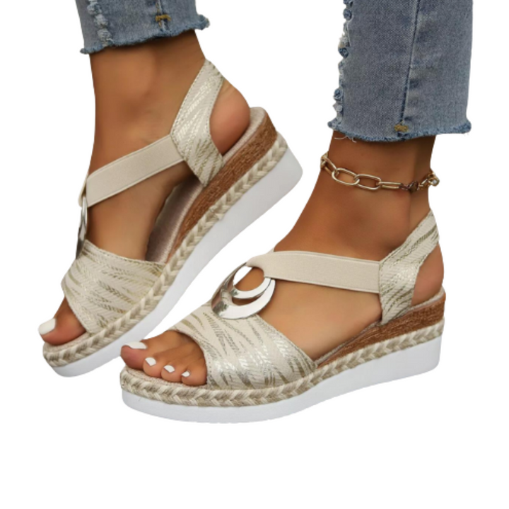 Orthopaedic comfort sandals for women – Clarissa-Beige-3.5-The Livary