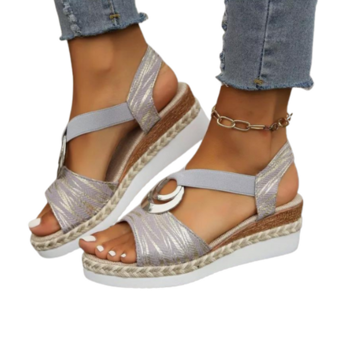 Orthopaedic comfort sandals for women – Clarissa-Silver-3.5-The Livary
