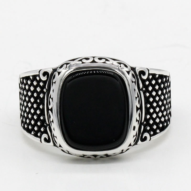 Black Onyx Silver Ring for Men - Max-2.24 in-The Livary