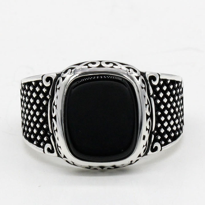 Black Onyx Silver Ring for Men - Max-2.24 in-The Livary