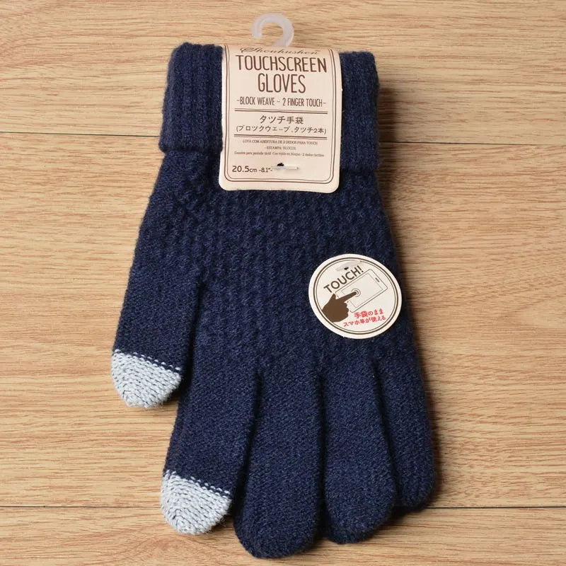 Knitted Touchscreen Gloves for Women - Amara-Black-The Livary