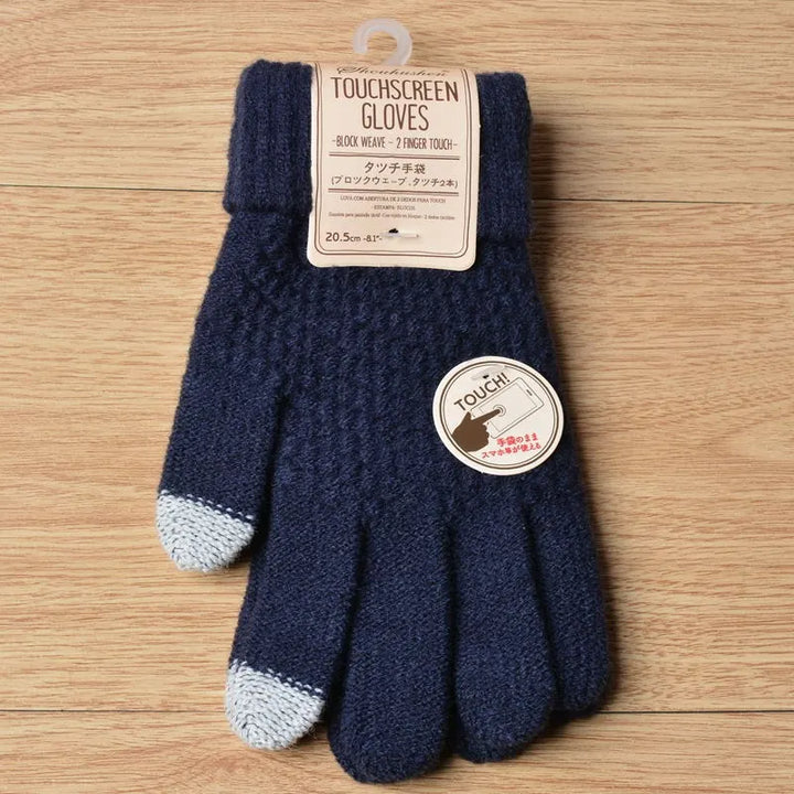 Knitted Touchscreen Gloves for Women - Amara-Black-The Livary