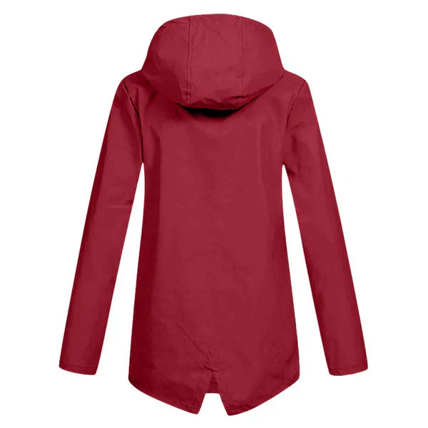 Trendy Women's Rain Jacket with Hood - Liora-Beige-S-The Livary