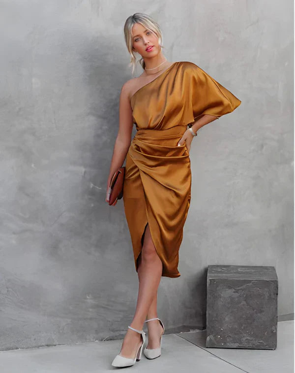 Trendy Silk Party Dress - Celina-Blue-XS-The Livary