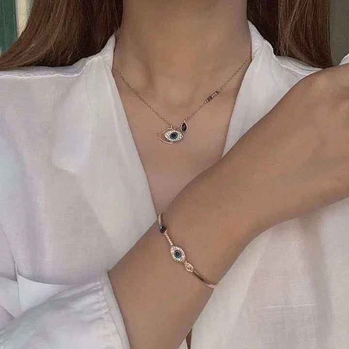 Evil Eye Necklace and Bracelet Set - Amira-Set-The Livary