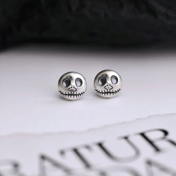 Handmade Pumpkin Prince Skull Earrings - Mara-The Livary