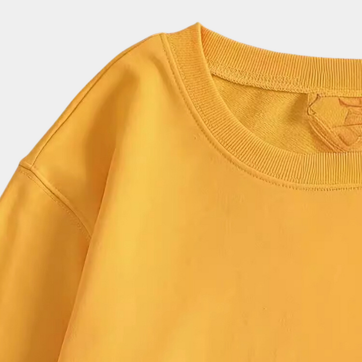 Yellow Women's Sweatshirt with Floral Print - Fleur-XS-The Livary