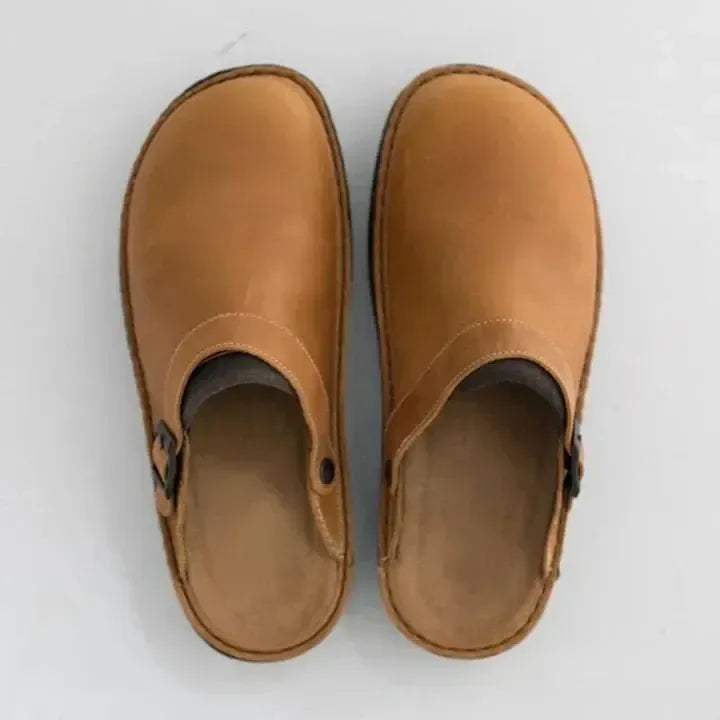 Comfortable & Stylish Men's Clogs with Profilé Sole – Lennart-Beige-5-The Livary