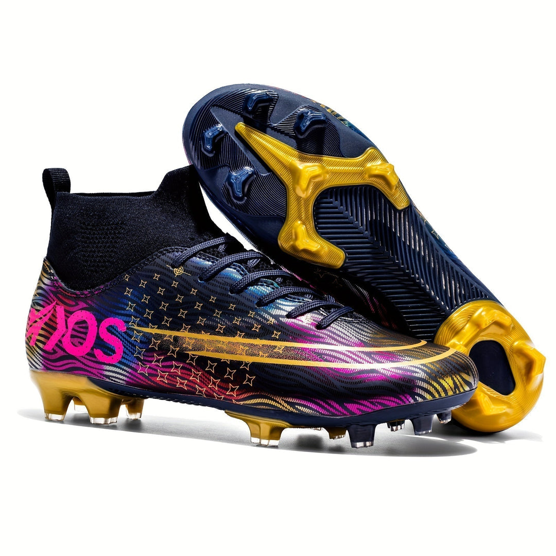 Men's Football Boots with Grip & High Ankle Design – Dario-Graphite-7-The Livary