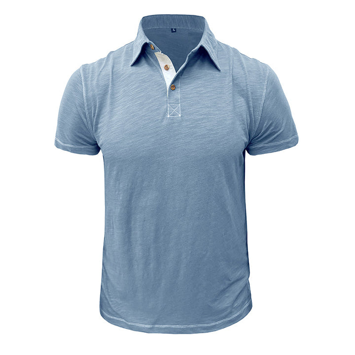 Men's Polo Shirt made of Soft Cotton – Matteo-Blue-S-The Livary